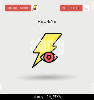 Icona vettoriale semplice con effetto occhi rossi. Illustrazione Vettoriale