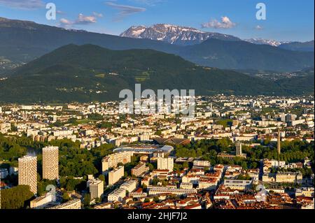 Vista panoramica su Grenoble Foto Stock