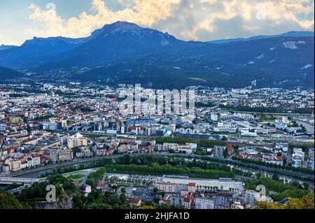 Vista panoramica su Grenoble Foto Stock