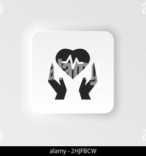 Salute, cuore, assicurazione, icona medica - vettore. Icona vettore stile pneumatico assicurativo su sfondo bianco Illustrazione Vettoriale