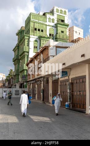 Jeddah, Arabia Saudita, 6th gennaio 2022: Strade della vecchia Jeddah Foto Stock