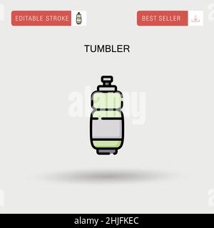 Icona vettoriale semplice Tumbler. Illustrazione Vettoriale