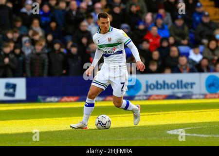 Birkenhead, Regno Unito. 29th Jan 2022. Keiron Morris di Tranmere Rovers durante la Sky Bet League due partite tra Tranmere Rovers e Forest Green Rovers al Prenton Park il 29th 2022 gennaio a Birkenhead, Inghilterra. (Foto di Tony Taylor/phcimages.com) Credit: PHC Images/Alamy Live News Foto Stock