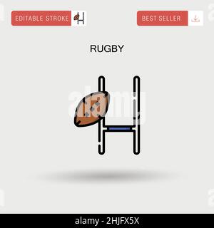 Rugby semplice icona vettoriale. Illustrazione Vettoriale