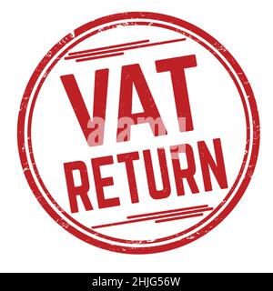 VAT Return grunge timbro gomma su sfondo bianco, illustrazione vettoriale Illustrazione Vettoriale