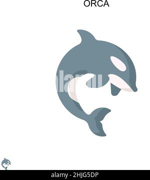 Icona Orca Simple Vector. Modello di disegno del simbolo di illustrazione per l'elemento dell'interfaccia utente mobile Web. Illustrazione Vettoriale