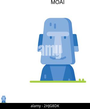 Icona vettore semplice Moai. Modello di disegno del simbolo di illustrazione per l'elemento dell'interfaccia utente mobile Web. Illustrazione Vettoriale