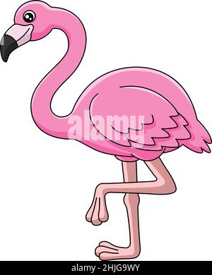 Flamingo Cartoon Clipart Vector Illustrazione Illustrazione Vettoriale