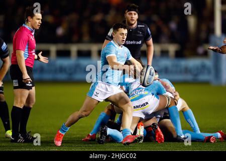 Charlie Chapman di Gloucester in azione durante la partita della Gallagher Premiership al Kingston Park, Newcastle upon Tyne. Data foto: Sabato 29 gennaio 2022. Foto Stock