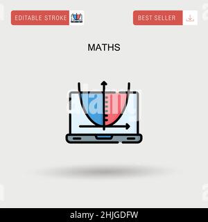 Icona vettore semplice matematica. Illustrazione Vettoriale