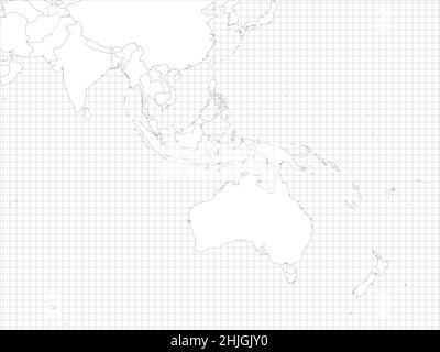 Australia e Sud-est asiatico semplice mappa vuota Illustrazione Vettoriale