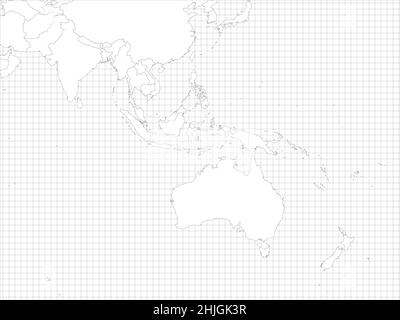 Australia e Sud-est asiatico semplice mappa vuota Illustrazione Vettoriale