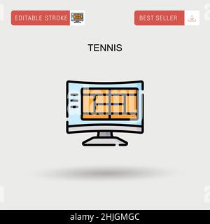 Tennis semplice icona vettoriale. Illustrazione Vettoriale