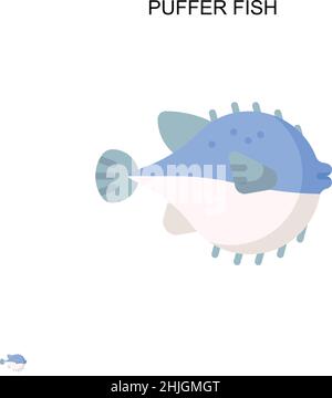 Pesce soffer semplice icona vettoriale. Modello di disegno del simbolo di illustrazione per l'elemento dell'interfaccia utente mobile Web. Illustrazione Vettoriale