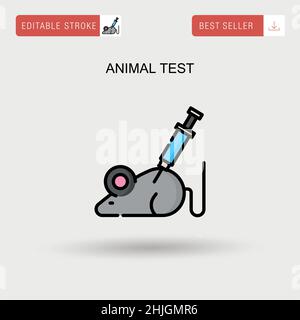 Icona vettore semplice test animale. Illustrazione Vettoriale