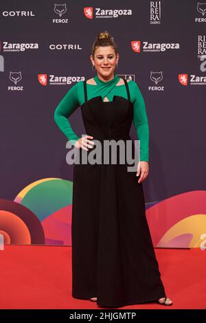 Gennaio 29, 2022, Saragozza, Aragona, Spagna: Angela Cervantes partecipa al Premio Feroz 2022 - Red Carpet all'Auditorium il 29 gennaio 2022 a Saragozza, Spagna (Credit Image: © Jack Abuin/ZUMA Press Wire) Foto Stock