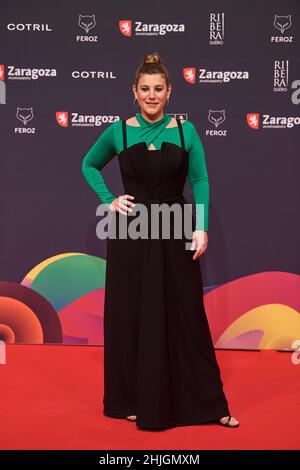 Gennaio 29, 2022, Saragozza, Aragona, Spagna: Angela Cervantes partecipa al Premio Feroz 2022 - Red Carpet all'Auditorium il 29 gennaio 2022 a Saragozza, Spagna (Credit Image: © Jack Abuin/ZUMA Press Wire) Foto Stock