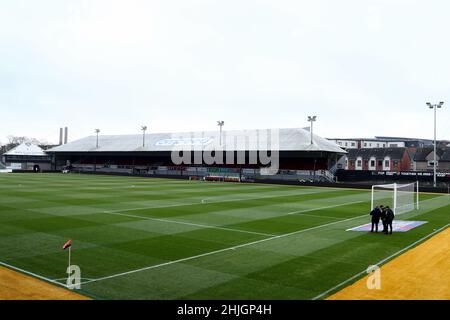 NEWPORT, REGNO UNITO. GEN 29th Vista generale all'interno dello stadio prima dell'inizio della partita della Sky Bet League 2 tra Newport County e Barrow alla Rodney Parade di Newport sabato 29th gennaio 2022. (Credit: Kieran Riley | MI News) Credit: MI News & Sport /Alamy Live News Foto Stock