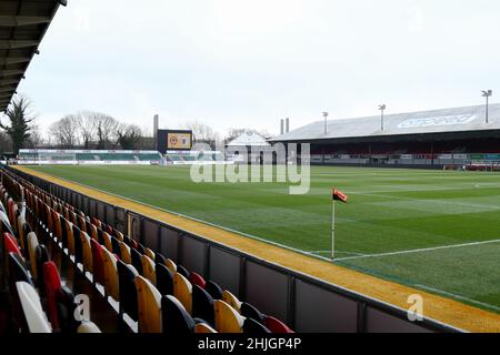 NEWPORT, REGNO UNITO. GEN 29th Vista generale all'interno dello stadio prima dell'inizio della partita della Sky Bet League 2 tra Newport County e Barrow alla Rodney Parade di Newport sabato 29th gennaio 2022. (Credit: Kieran Riley | MI News) Credit: MI News & Sport /Alamy Live News Foto Stock