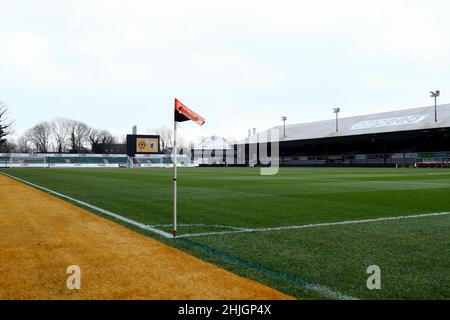 NEWPORT, REGNO UNITO. GEN 29th Vista generale all'interno dello stadio prima dell'inizio della partita della Sky Bet League 2 tra Newport County e Barrow alla Rodney Parade di Newport sabato 29th gennaio 2022. (Credit: Kieran Riley | MI News) Credit: MI News & Sport /Alamy Live News Foto Stock