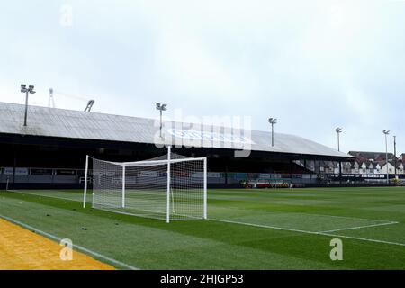 NEWPORT, REGNO UNITO. GEN 29th Vista generale all'interno dello stadio prima dell'inizio della partita della Sky Bet League 2 tra Newport County e Barrow alla Rodney Parade di Newport sabato 29th gennaio 2022. (Credit: Kieran Riley | MI News) Credit: MI News & Sport /Alamy Live News Foto Stock