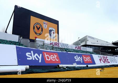 NEWPORT, REGNO UNITO. GEN 29th Vista generale all'interno dello stadio prima dell'inizio della partita della Sky Bet League 2 tra Newport County e Barrow alla Rodney Parade di Newport sabato 29th gennaio 2022. (Credit: Kieran Riley | MI News) Credit: MI News & Sport /Alamy Live News Foto Stock