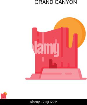Icona vettoriale semplice del Grand canyon. Modello di disegno del simbolo di illustrazione per l'elemento dell'interfaccia utente mobile Web. Illustrazione Vettoriale