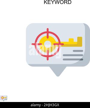 Icona vettore semplice per parola chiave. Modello di disegno del simbolo di illustrazione per l'elemento dell'interfaccia utente mobile Web. Illustrazione Vettoriale