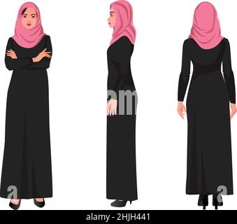 carattere arabo musulmano donne Illustrazione Vettoriale