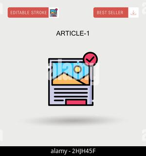 Articolo-1 icona vettore semplice. Illustrazione Vettoriale