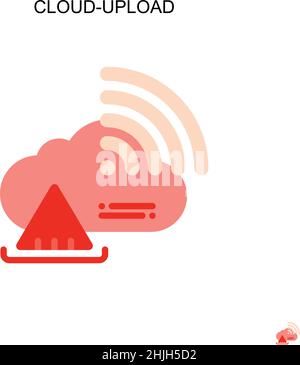 Icona vettoriale semplice per il caricamento tramite cloud. Modello di disegno del simbolo di illustrazione per l'elemento dell'interfaccia utente mobile Web. Illustrazione Vettoriale