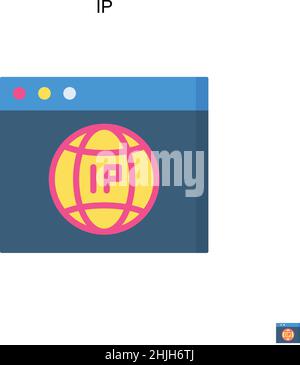 Icona vettore semplice IP. Modello di disegno del simbolo di illustrazione per l'elemento dell'interfaccia utente mobile Web. Illustrazione Vettoriale