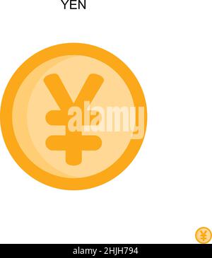 Icona vettoriale semplice yen. Modello di disegno del simbolo di illustrazione per l'elemento dell'interfaccia utente mobile Web. Illustrazione Vettoriale