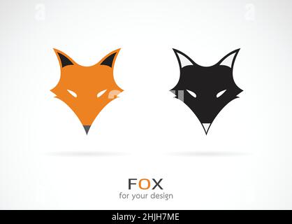 Vettore di un disegno del volto della volpe su sfondo bianco. Animali selvatici. Icona Fox. Illustrazione vettoriale a livelli facilmente modificabile. Illustrazione Vettoriale