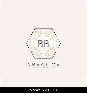BB Initial Letter Flower Logo Template vettore premium Illustrazione Vettoriale