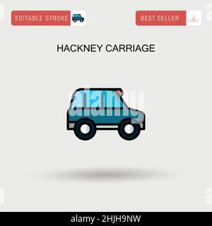 Icona vettore semplice carrello Hackney. Illustrazione Vettoriale