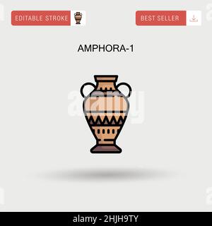 Amphora-1 semplice icona vettoriale. Illustrazione Vettoriale