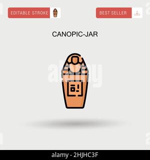Icona vettoriale semplice del vaso canopico. Illustrazione Vettoriale