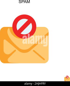 Spam semplice icona vettoriale. Modello di disegno del simbolo di illustrazione per l'elemento dell'interfaccia utente mobile Web. Illustrazione Vettoriale
