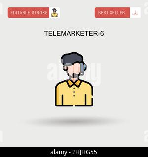 Telemarketer-6 semplice icona vettoriale. Illustrazione Vettoriale