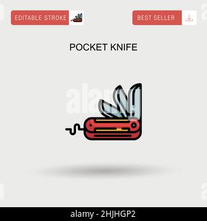 Icona vettore semplice coltello da tasca. Illustrazione Vettoriale
