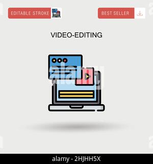 Semplice icona vettoriale per l'editing video. Illustrazione Vettoriale