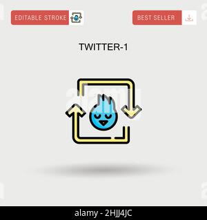 Twitter-1 semplice icona vettoriale. Illustrazione Vettoriale