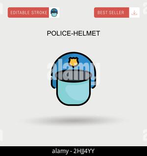 Polizia-casco semplice icona vettoriale. Illustrazione Vettoriale