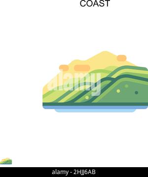 Icona vettore costa semplice. Modello di disegno del simbolo di illustrazione per l'elemento dell'interfaccia utente mobile Web. Illustrazione Vettoriale