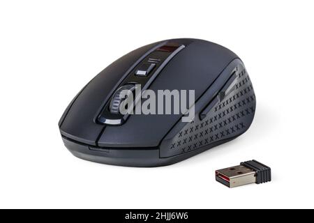 Il computer wireless mouse isolati su sfondo bianco Foto Stock