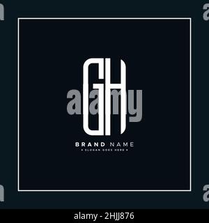 Lettera iniziale logo GH - Logo minimal Business per Alphabet G e H. Illustrazione Vettoriale