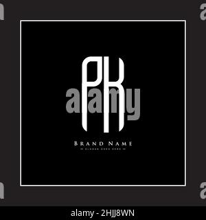 Logo minimal Business per Alphabet PK - lettera iniziale P e K Logo Illustrazione Vettoriale