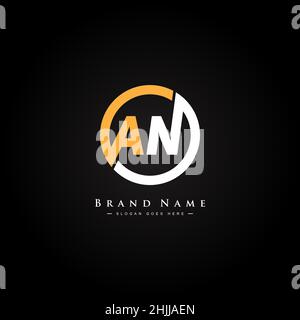 Logo minimal Business per Alphabet AN - Logo lettera A e N iniziali Illustrazione Vettoriale