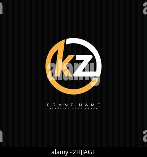 Logo minimal Business per Alphabet KZ - lettera iniziale K e Z Logo Illustrazione Vettoriale